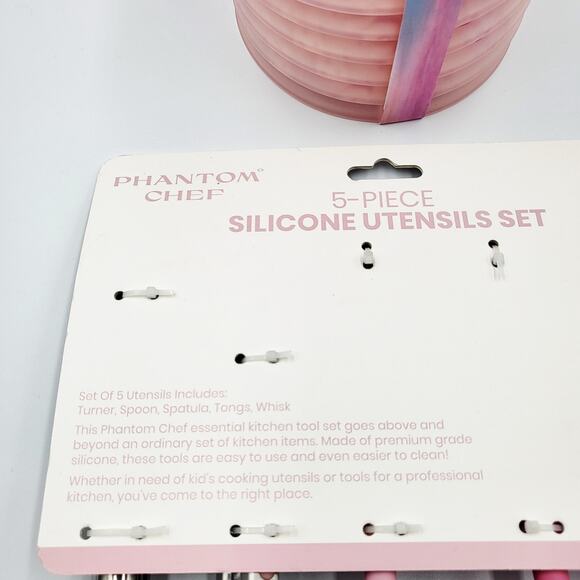 NWT Pink Silicone 5-piece Utensil Set & 6 Set of Cowgirl Print Bowls Youth Girls - Picture 6 of 7